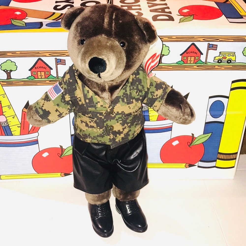 Vintage 1986 Patriot Teddy Bear Wearing BAB Clothe